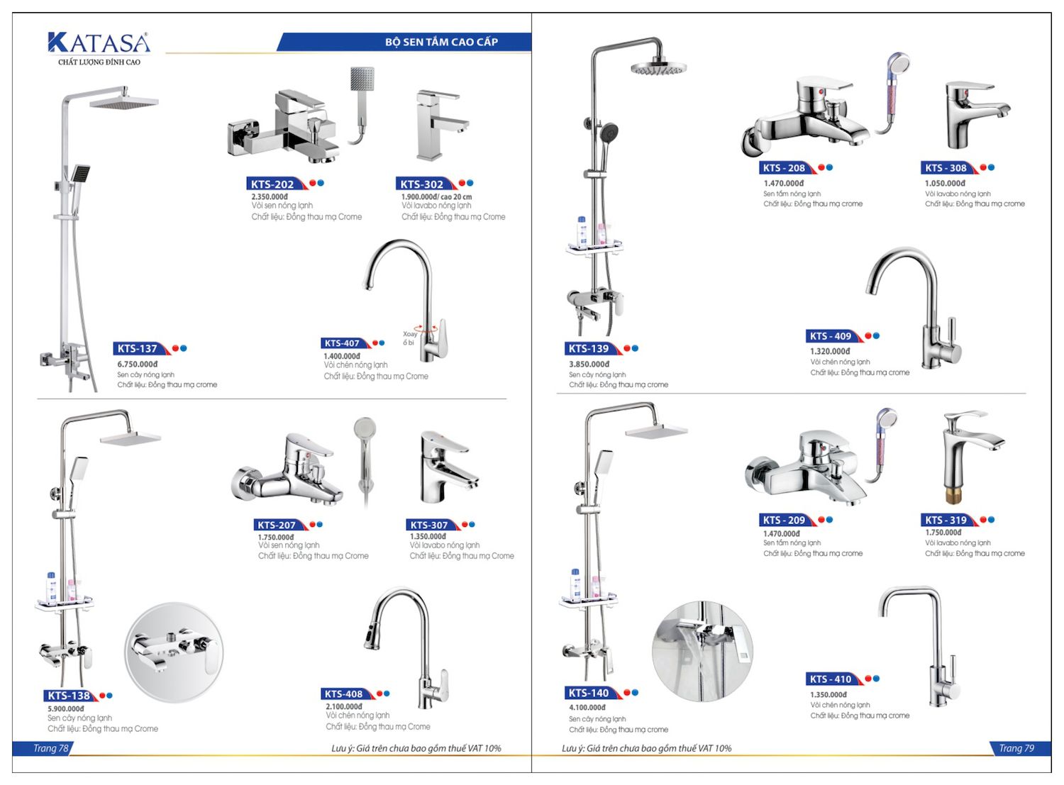 Thiết bị vệ sinh KATASA Catalogue và Bảng giá mới nhất /Page 